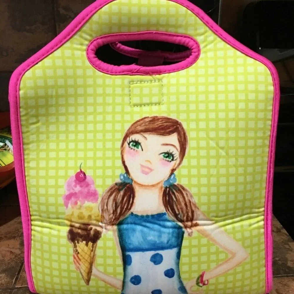 Totally Me child kids girl neoprene tote lunch tote bag
